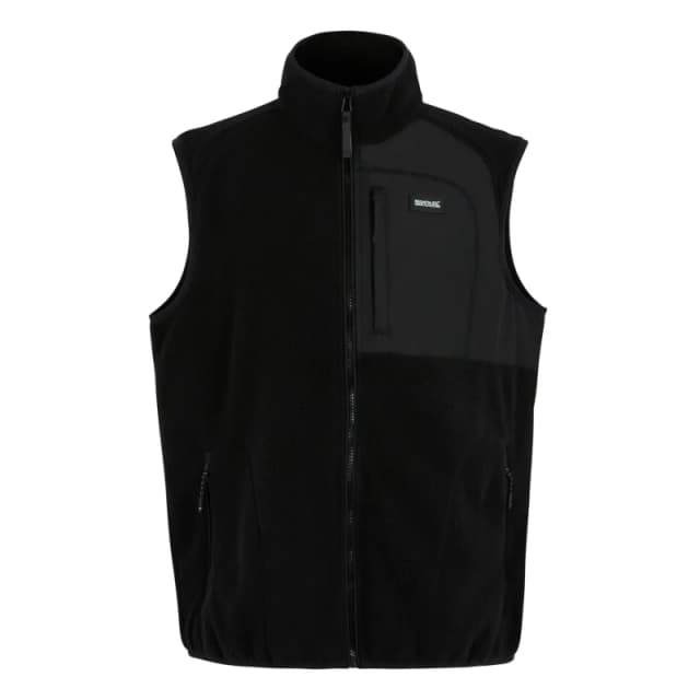 Regatta Regatta Men Frankie Borg Full-Zip Gilet Bodywarmer in Jet Black Size: 3X-Large Jet Black XXXL Male 5063516104759