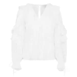 Ted Baker Janeio Ruffle Top - White