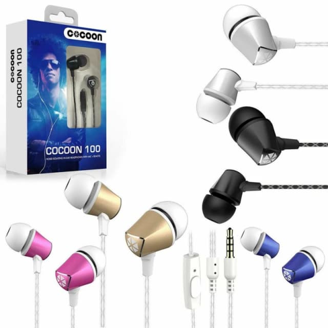 Cocoon In-Ear Headphone for Smartphone - Cerise Pink - Noise-Isolating, Tangle-Free, Lightweight, High-Quality