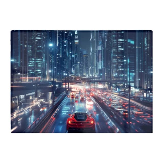 Warren Reed Designer Red Streak Through Nighttime Dubai Chopping Board
