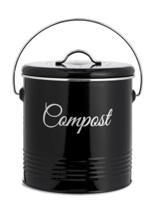 Innoteck Essentials 3L Compost Bucket With Charcoal Filters And Lid - Black