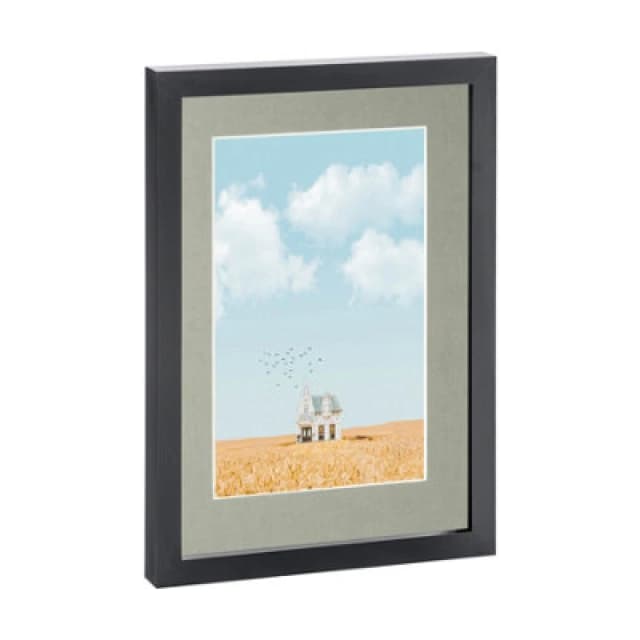 Nicola Spring Photo Frame With A5 Mount - A4 (8" X 12") - Black/grey