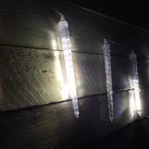 Set of 10 White Digital Icicle Christmas Lights with 120 White LEDs