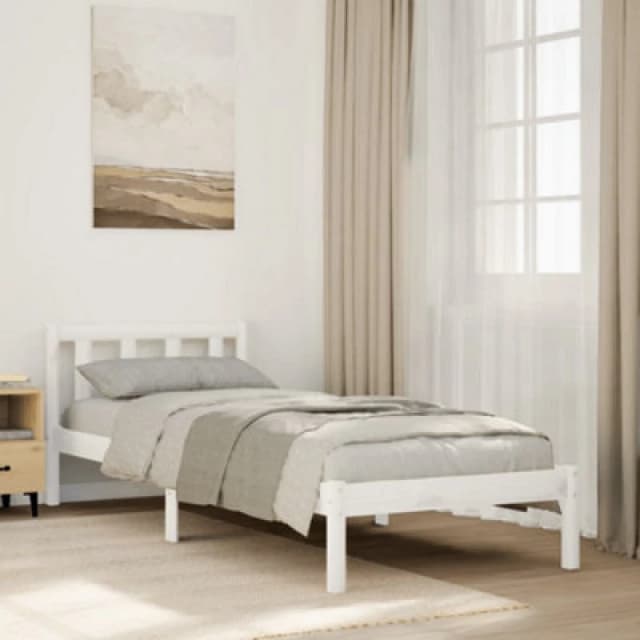 Vidaxl Extra Long Bed Frame Without Mattress White 90X220 Cm Solid Wood Pine