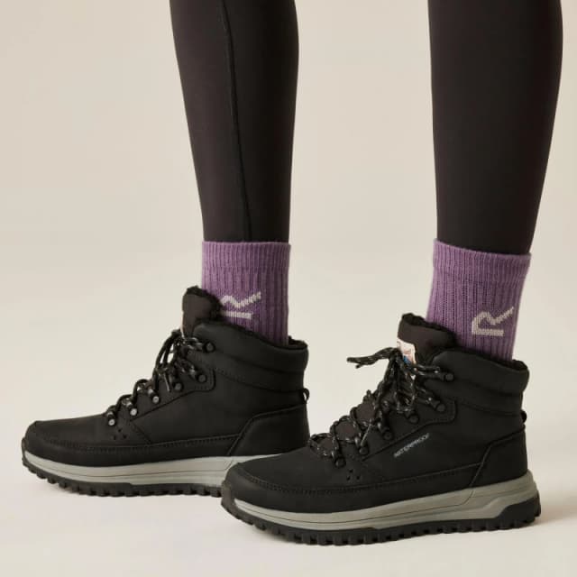 Regatta Womens Sherbourne Leather Winter Boots UK Size 4 (EU 37) Black RWF849-800-4