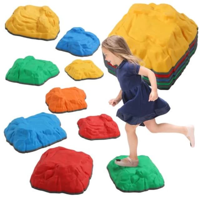 AIYAPLAY AIYAPLAY Balance Stepping Stones for Kids, 9 PCS River Stones Non-slip Bottom