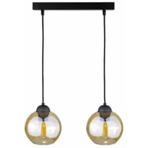 Keter Ambre Bar Pendant Ceiling Light Black, 50cm, 2x E27