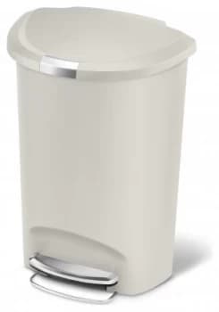 simplehuman 50 Litre Plastic Semi Round Pedal Bin Stone
