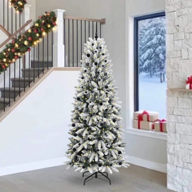 Vidaxl Artificial Christmas Tree With 300 Leds With Stand White 240 Cm