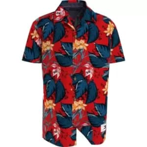 Tommy Hilfiger Tropical Print Resort Shirt S/S - Red
