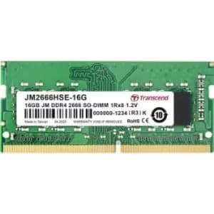 Transcend JetRAM Laptop RAM card DDR4 16GB 1 x 16GB Non-ECC 2666 MHz 260-pin SO-DIMM CL19 JM2666HSE-16G