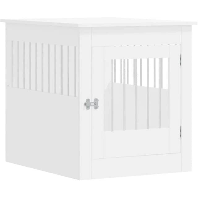 vidaXL Dog Crate Furniture White 64.5x80x71cm Engineered Wood, White 838330