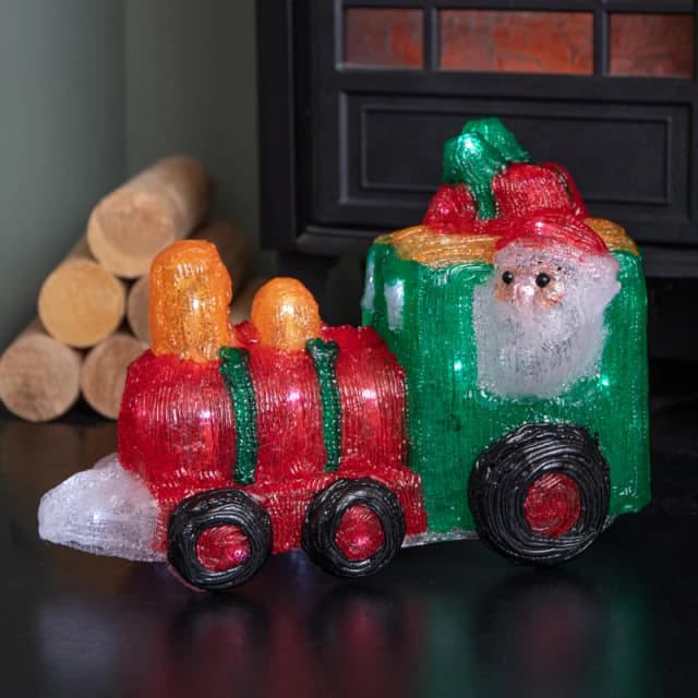 24cm Battery Operated Light up All Aboard Christmas Train with LEDs