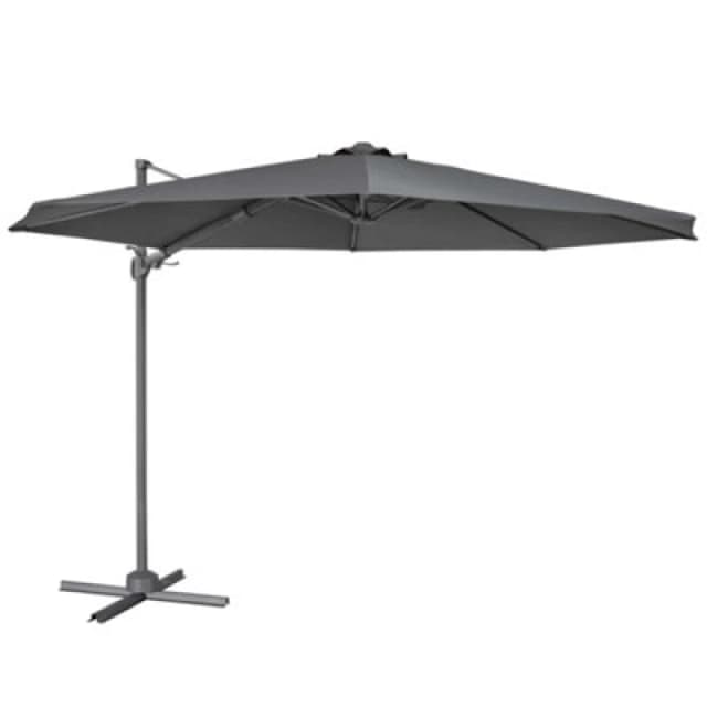 Dellonda 3M Cantilever Parasol With 360 Rotation, Tilt And Cover Grey - Dg267