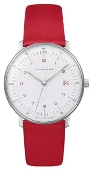 Junghans Max Bill Lady Quartz Red Strap 047/4541.04 Watch