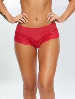 Ann Summers Knickers Sexy Lace Planet Short, Bright Red, Size 10, Women
