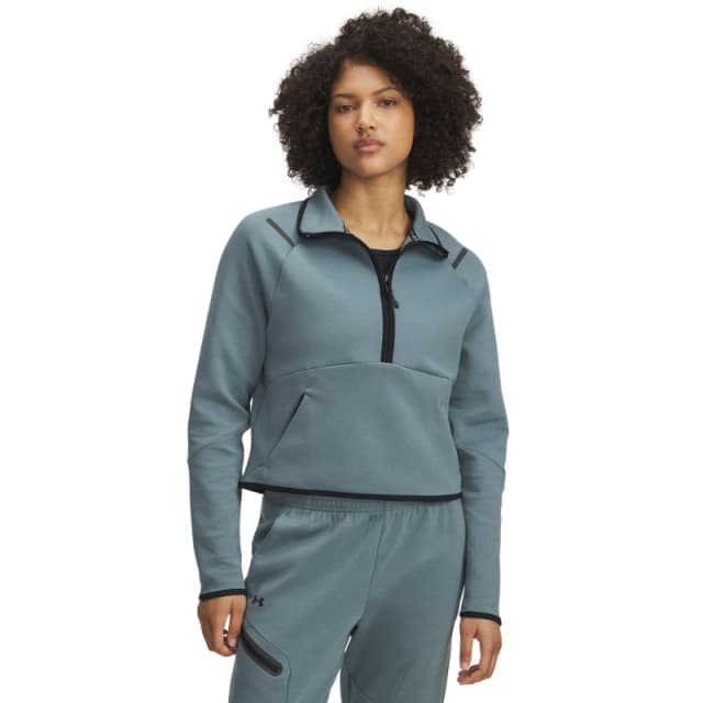 Under Armour Womens Unstoppable 1/4 Zip Fleece Jasper Blue female 10 (S)