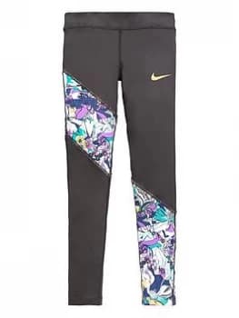 Nike Girls The One Tights - Black, Size L=12-13 Years, Women