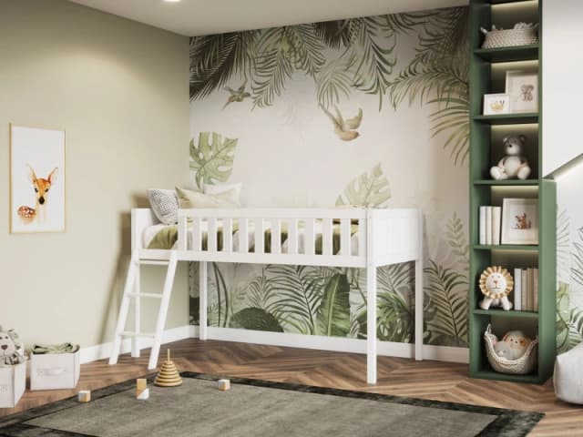 Flair Bea Shorty Mid Sleeper Cabin Bed in White Size: Junior White Unisex Junior