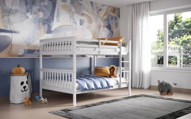 Flair Tetrad Bunk Bed in White Size: Small Double White Unisex Small Double