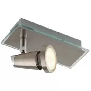 25-fan Europe - Spot Spot Metal,cadre Verre Nickel 1 ampoule cm