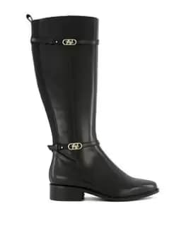 Dune London Wide Fit Tup Knee Boot, Black, Size 4, Women