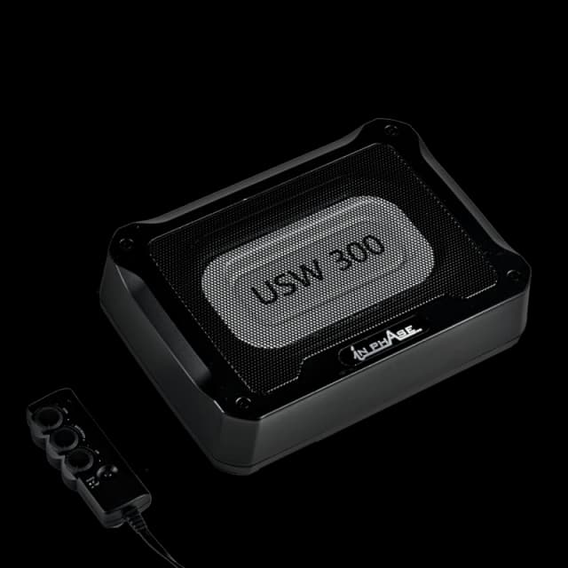 In Phase USW300 300W Underseat Ultra Slim Compact Active Subwoofer System Die-Cast Aluminium