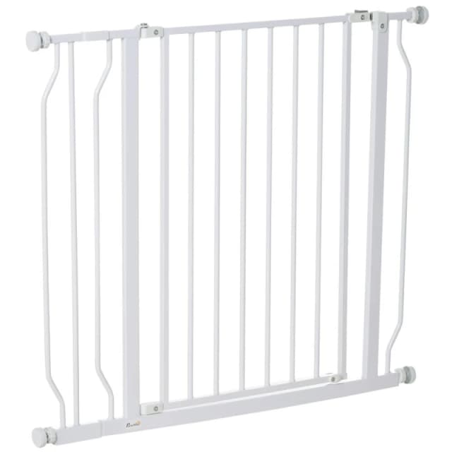 PawHut Pawhut - Dog Gate Wide Stair Gate w/ Door Pressure Fit, 75-95W cm White 5056602921385