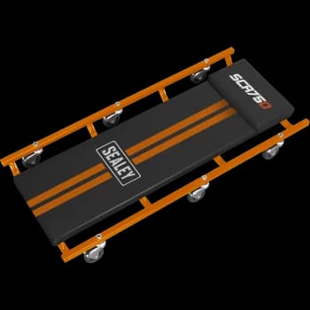 36" Deluxe American-Style Creeper with Steel Frame & 6 Wheels - Orange