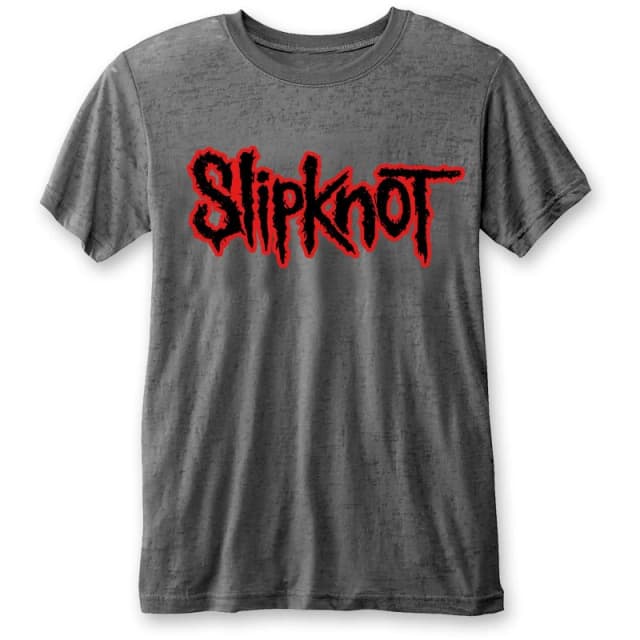 Slipknot Mens Burnout Logo T-Shirt in Charcoal Size: Medium Charcoal Male M