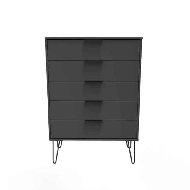 Osaka 5 Drawer Chest Of Drawers In Graphite (Ready Assembled)