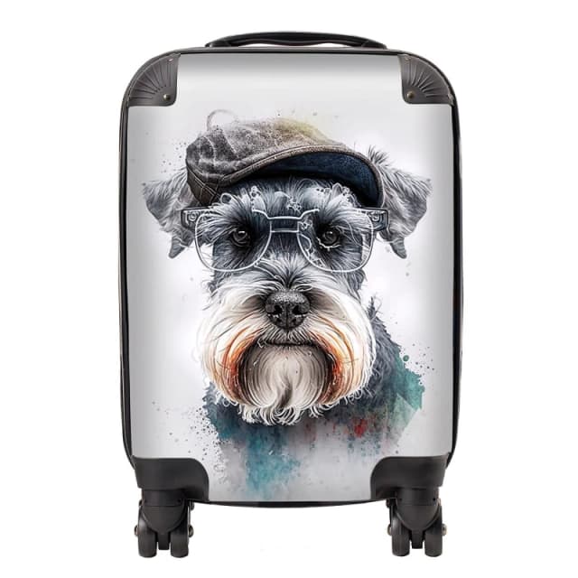 Warren Reed - Designer Miniature Schnauzer Dog Splashart Suitcase Size: Large Multicolor Unisex Large