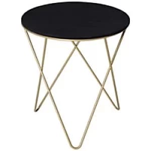 Homcom Round Coffee Table Black, Gold 430 x 48 x 480 mm