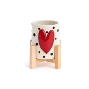 Red Heart Mini Planter