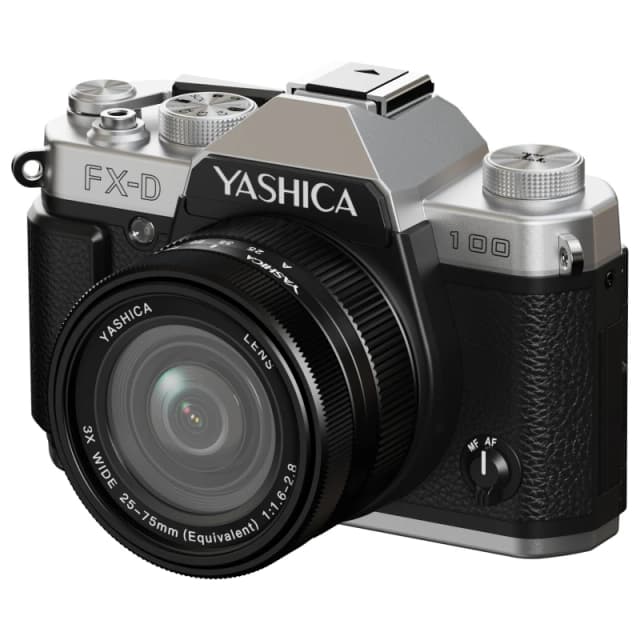 YASHICA FX-D 100 Digital Film Simulation Camera - Silver & Black,Silver/Grey 4582712711116