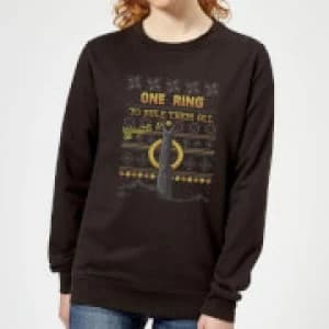 Lord Of The Rings One Ring Womens Christmas Sweatshirt - Black