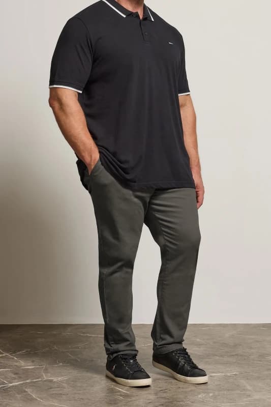 BadRhino Chino Trousers 30" - Grey, Size 58, Men Grey W8FES Male 58