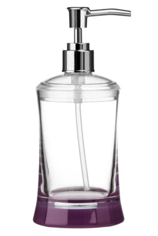 Premier Housewares Acrylic Bathroom Purple And Clear Acrylic Lotion Dispenser Clear