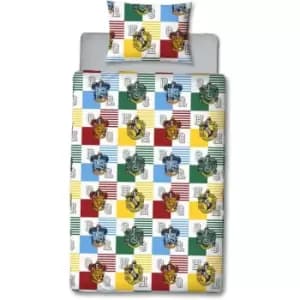 Harry Potter Hogwarts Houses Duvet Cover Set (Single) (Multicoloured) - Multicoloured