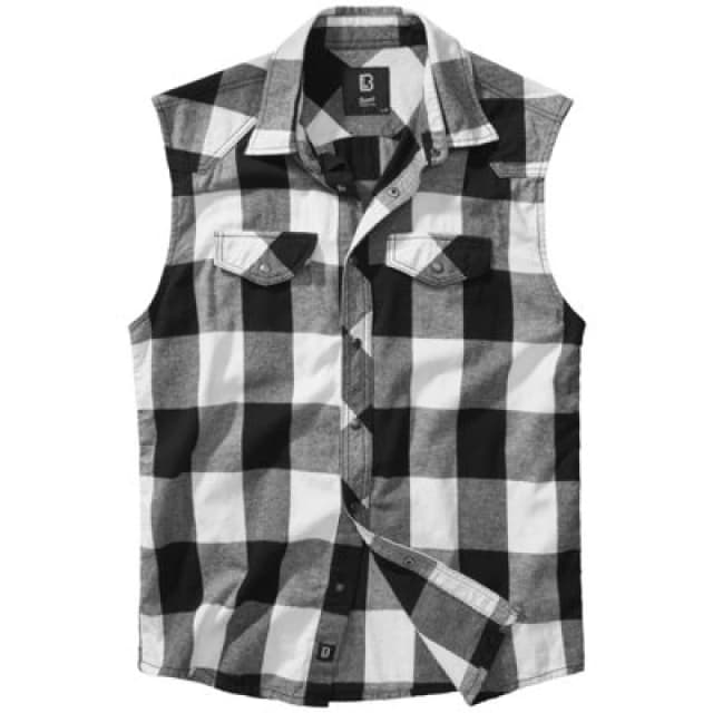 Brandit Checkshirt Sleeveless White / Black Size Xxxxxx Large