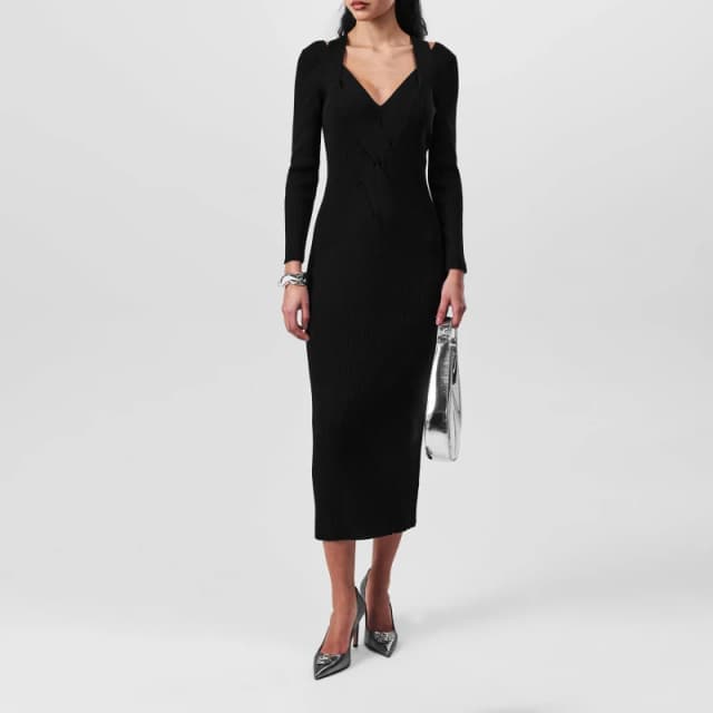 Boss Womens Facene Dress, 100% Cotton Black 001 female 6 (XS)