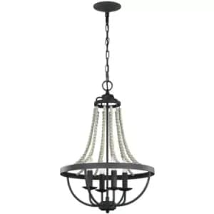 Elstead Feiss Nori Multi Arm Chandelier Dark Weathered Zinc with Driftwood Grey