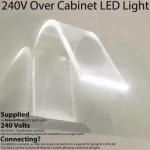 2x Over Cabinet LED Kit natural white Curved Glass Light Bathroom Make Up Lamp