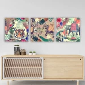P2905897 Multicolor Decorative Canvas Painting (3 Pieces)