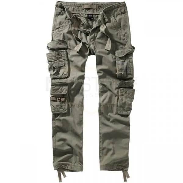 Brandit Pure Vintage Trouser Slim Cargo Trousers olive S Men