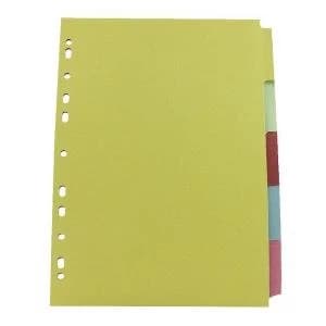 Q-Connect 5-Part Subject Divider Multi-Punched A4 Pack of 50 KF26081Q