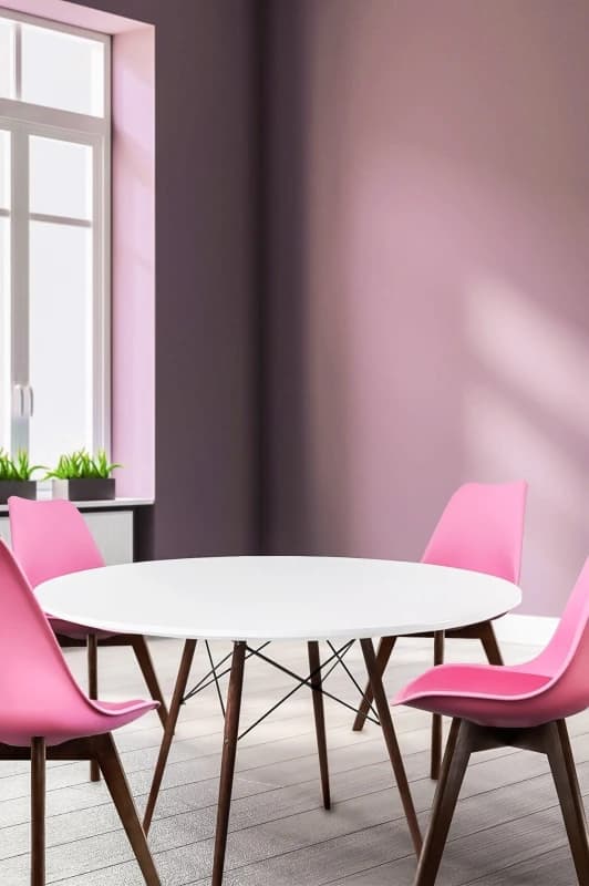 Fusion Living Soho Large White Circular Dining Table with Walnut Wood Legs White