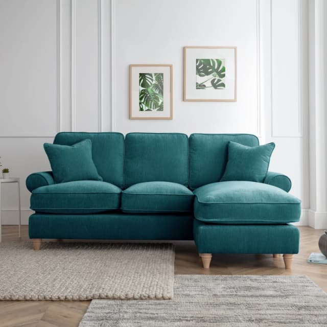 The Great Sofa Company Ezra Right Hand Chaise Sofa Manhattan Emerald Emerald Unisex