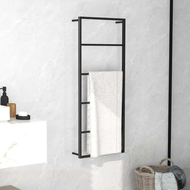 VIDAXL Towel Rack Black 45x10x115cm Steel Vidaxl 8720286504178