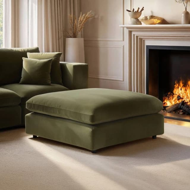 Solace+Co Asher Footstool in Green Green Unisex